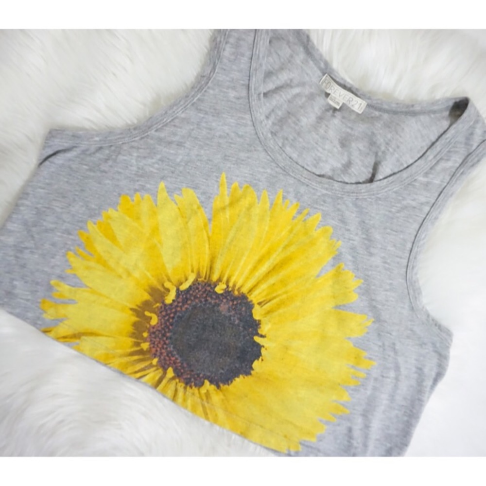 Forever 21 Sunflower Crop Top
